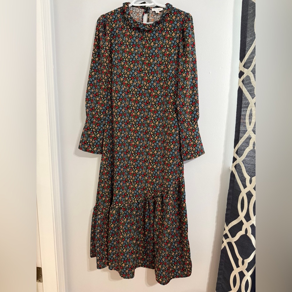 Topshop Multicolor Floral Long Sleeve Dress US 4